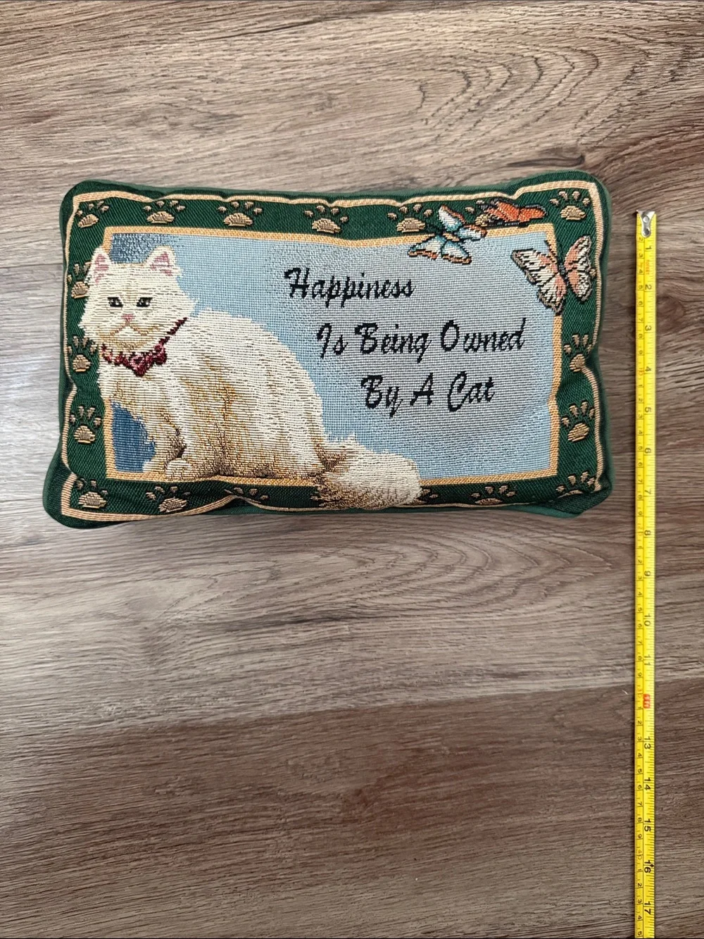 VTG Tapestry Cat Pillow 